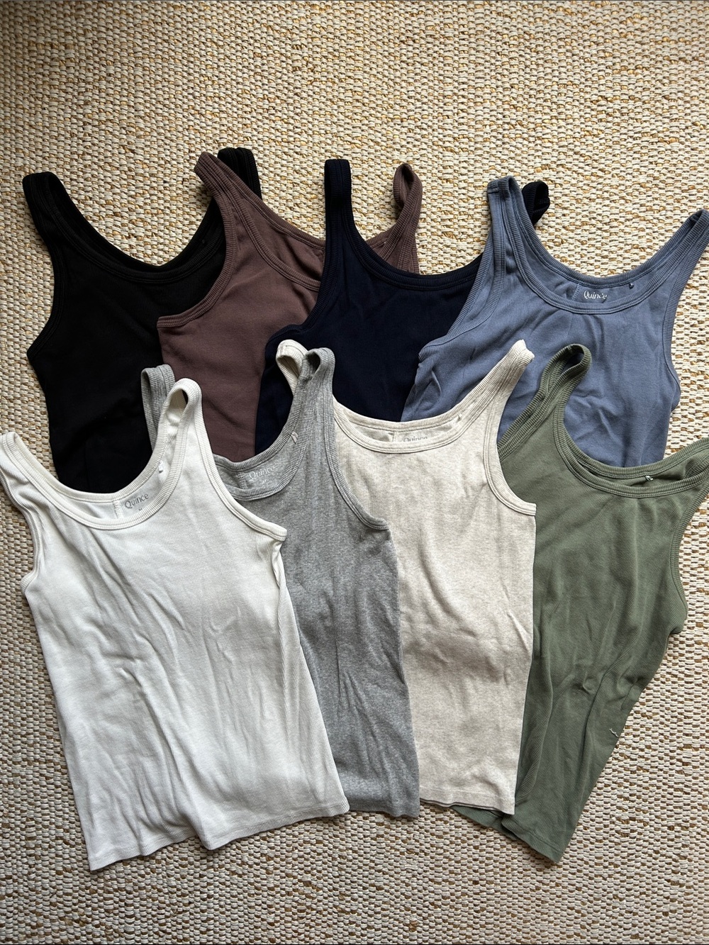 Quince ribbed cotton tank tops bundle of 8